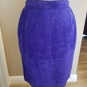 Blue Suede Skirt, fully lined, size 12, NWT